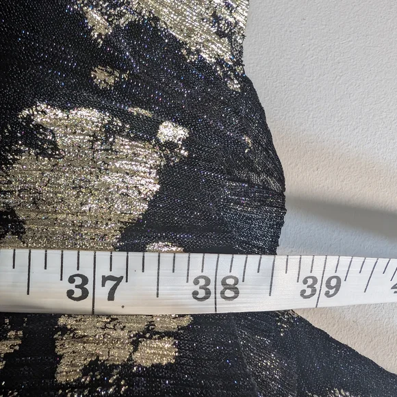 Taylor Black, Navy And Gold Long Sleeve Tiered Dress Size 16 - Picture 8 of 10